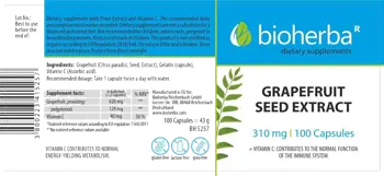 Bioherba Grapefruit Seed Extract 310 mg Екстракт от семена на грейпфрут и Витамин C