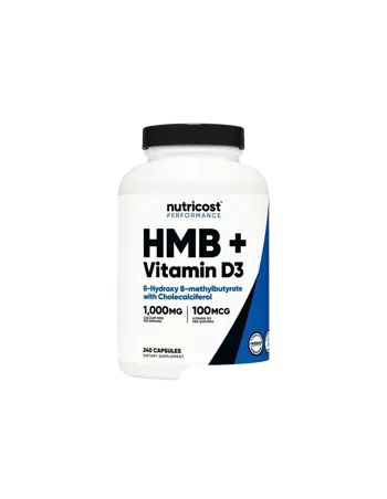 Nutricost HMB + Vitamin D3 Грижа за костите, ставите и мускулите х 240 капсули