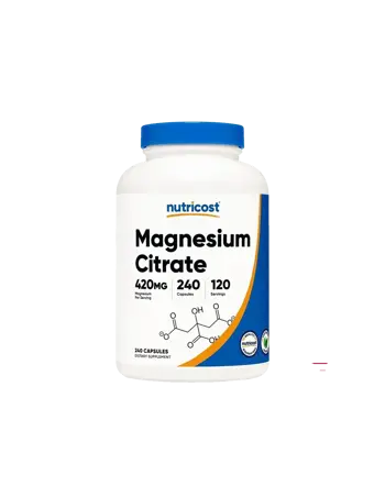 Nutricost Magnesium Citrate Грижа за сърцето и мускулите х 240 капсули