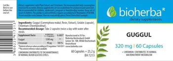 Bioherba Guggul 320 mg Подкрепа за метаболизма и холестерола х 60 капсули