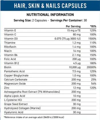 Applied Nutrition Hair, Skin & Nails За здрава коса, кожа и нокти х 60 капсули