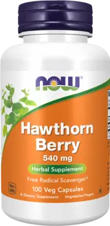 NOW Foods Hawthorn Berry 540 мг Глог - 100 веге капсули, 50 дози