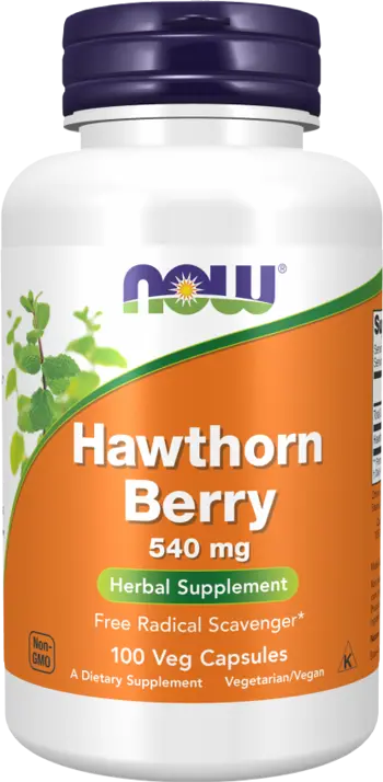 NOW Foods Hawthorn Berry 540 мг Глог - 100 веге капсули, 50 дози