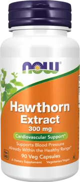 NOW Foods Hawthorn Extract 300 мг Екстракт от Глог - 90 веге капсули, 90 дози