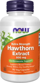 NOW Foods Hawthorn Extract 600 мг Extra Strength Глог Екстракт - 90 веге капсули, 90 дози