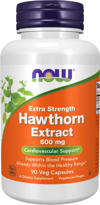 NOW Foods Hawthorn Extract 600 мг Extra Strength Глог Екстракт - 90 веге капсули, 90 дози