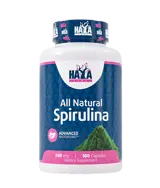 HAYA LABS All Natural Spirulina 500 мг Спирулина - 100 капсули, 16 дози