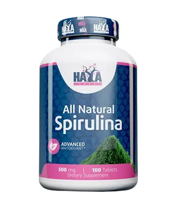 HAYA LABS All Natural Spirulina 500 мг Спирулина - 100 таблетки, 16 дози