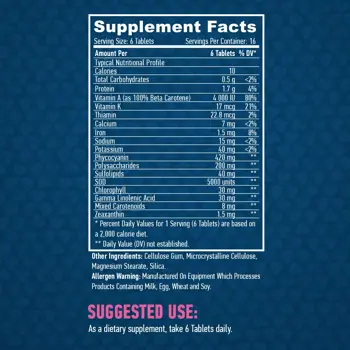 HAYA LABS All Natural Spirulina 500 мг Спирулина - 100 таблетки, 16 дози
