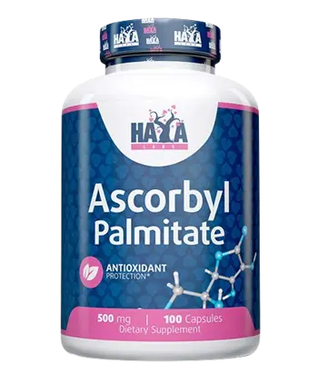 HAYA LABS Ascorbyl Palmitate 500 мг Витамин С  - Аскорбил Палмитат - 100 капсули, 100 дози