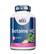 HAYA LABS Betaine HCL 650 мг Бетаин Хидрохлорид - 90 таблетки, 45 дози