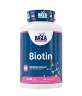 HAYA LABS Biotin 5000 мкг Биотин - 60 капсули, 60 дози