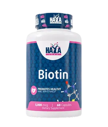 HAYA LABS Biotin 5000 мкг Биотин - 60 капсули, 60 дози
