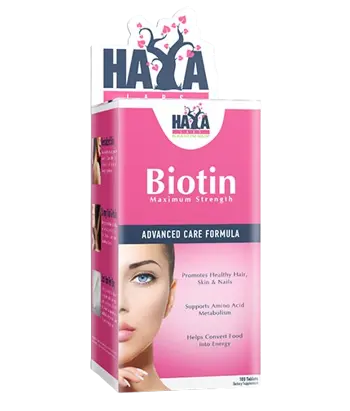 HAYA LABS Biotin Maximum Strength 10000 мкг Биотин - 100 таблетки, 100 дози