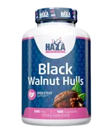 HAYA LABS Black Walnut Hulls 500 мг Люспи от Черен Орех - 100 капсули, 100 дози