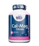 HAYA LABS Cal - Mag Citrate Калций и Магнезий - 90 таблетки, 30 дози