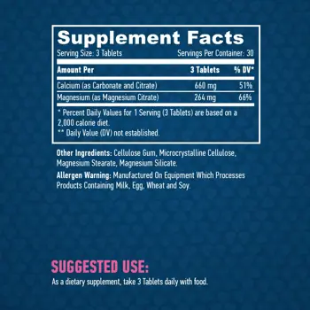 HAYA LABS Cal - Mag Citrate Калций и Магнезий - 90 таблетки, 30 дози