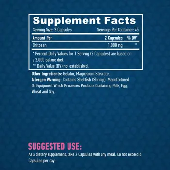 HAYA LABS Chitosan 500 мг (Хитозан) - 90 капсули, 45 дози