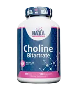 HAYA LABS Choline Bitartrate 500 мг ( Холин Битартрат) - 100 капсули, 100 дози