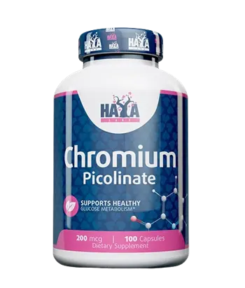 HAYA LABS Chromium Picolinate 200 мкг Хром Пиколинат - 100 капсули, 50 дози