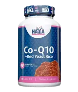 HAYA LABS Coenzyme Co-Q10 60 мг Коензим Q10 & Red Yeast Rice 500 мг Червени Оризови Дрожди - 60 капсули, 30 дози