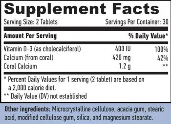 Coral Calcium Complex 600 mg, 60 Таблетки, 30 Дози