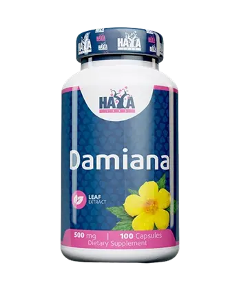 HAYA LABS Damiana Leaf Extract 500 мг Дамяна - 100 капсули, 50 дози