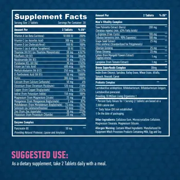 HAYA LABS Food Based Men's Multi Мултивитамини За Мъже - 60 таблетки, 30 дози