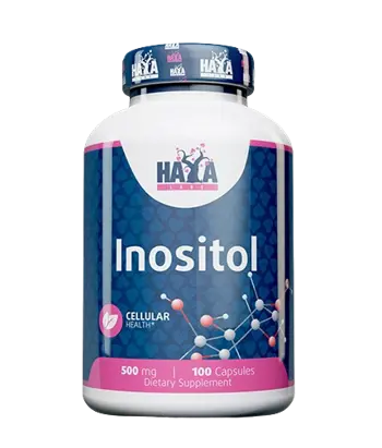 HAYA LABS Inositol 500 мг Инoзитoл Витaмин B8 - 100 капсули, 100 дози