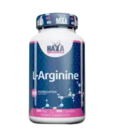HAYA LABS L-Arginine 500 мг L-Аргинин - 100 капсули, 50 дози