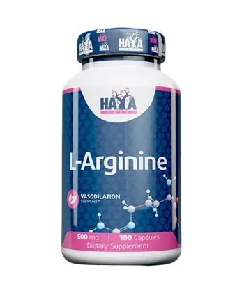 HAYA LABS L-Arginine 500 мг L-Аргинин - 100 капсули, 50 дози