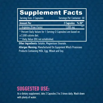HAYA LABS L-Arginine 500 мг L-Аргинин - 100 капсули, 50 дози