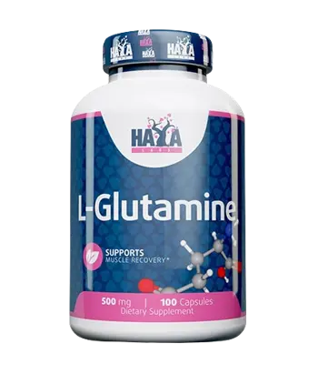 HAYA LABS L-Glutamine 500 мг Л-Глутамин - 100 капсули, 100 дози