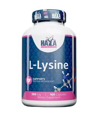 HAYA LABS L-Lysine 500 мг Л-Лизин - 100 капсули, 100 дози