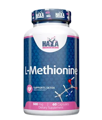 HAYA LABS L-Methionine 500 мг L-Метионин - 60 капсули, 30 дози