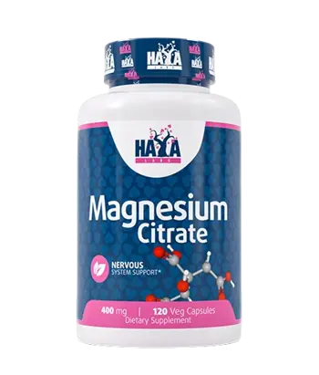 HAYA LABS Magnesium Citrate 400 мг Магнезиев Цитрат - 120 вег капсули, 40 дози