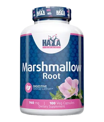 HAYA LABS Marshmallow Root 960 мг Екстракт от Бяла Ружа - 100 вег капсули, 50 дози