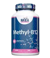 HAYA LABS Methyl B-12 1000 мкг Витaмин B-12 Метилкобаламин - 100 таблетки, 100 дози