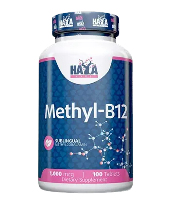 HAYA LABS Methyl B-12 1000 мкг Витaмин B-12 Метилкобаламин - 100 таблетки, 100 дози