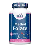 HAYA LABS Methyl Folate 400 мкг Метилфолат - 120 таблетки, 120 дози