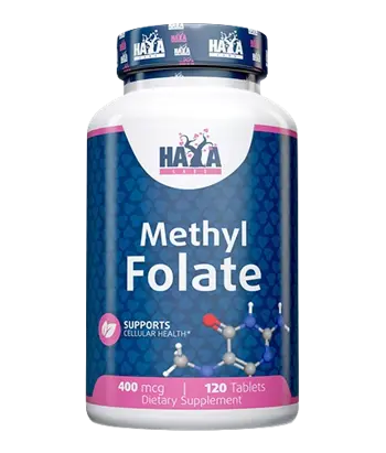 HAYA LABS Methyl Folate 400 мкг Метилфолат - 120 таблетки, 120 дози