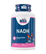 HAYA LABS NADH 10 мг Редуциран ß-Никотинамид Аденин Динуклеотид - 30 вег капсули, 30 дози