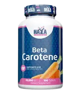 HAYA LABS Natural Beta Carotene 20000 IU Бeтa-Кapoтин - 100 таблетки, 100 дози