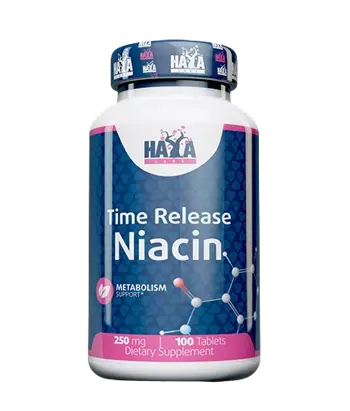 HAYA LABS Niacin /Time Release/ 250 мг Ниацин - 100 таблетки, 100 дози