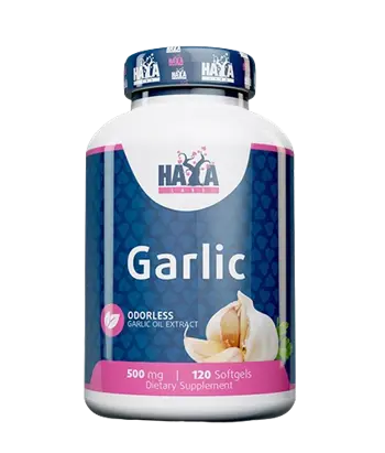 HAYA LABS Odorless Garlic 500 мг Екстракт От Чесън - 120 гел капсули, 60 дози