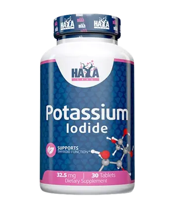 HAYA LABS Potassium Iodide 32.5 мг Калиевият Йодид - 30 таблетки, 30 дози