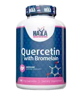 HAYA LABS Quercetin with Bromelain 800/200 мг Кверцетин и Бромелаин - 120 вег капсули, 60 дози