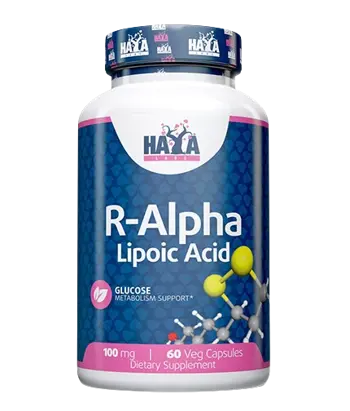 HAYA LABS R-Alpha Lipoic Acid 100 мг Aлфa-Липoeвaтa Киceлинa - 60 вег капсули, 60 дози