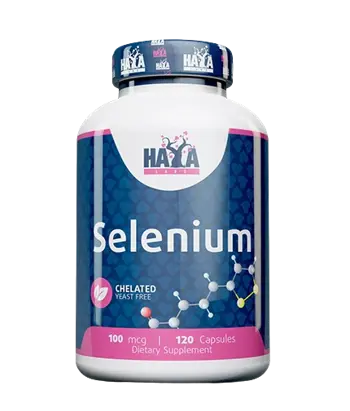 HAYA LABS Selenium / Chelated - Yeast Free/ 100 мкг (Селен) - 120 капсули, 120 дози