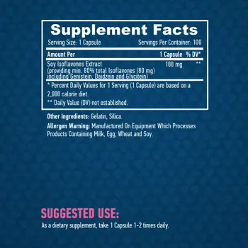 HAYA LABS Soy Isoflavones 80% Extract NON-GMO 100 мг Екстракт От Соеви Изофлавони - 100 капсули, 100 дози